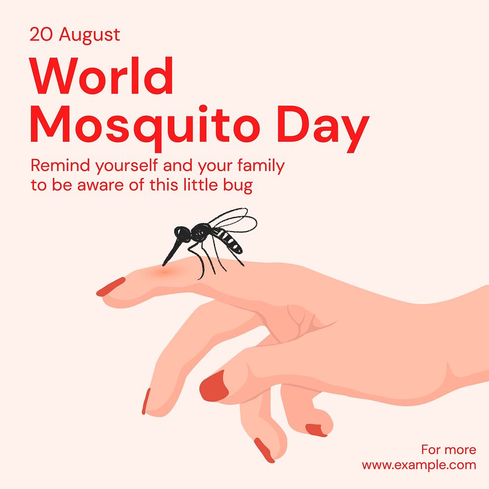 World mosquito day Facebook post template
