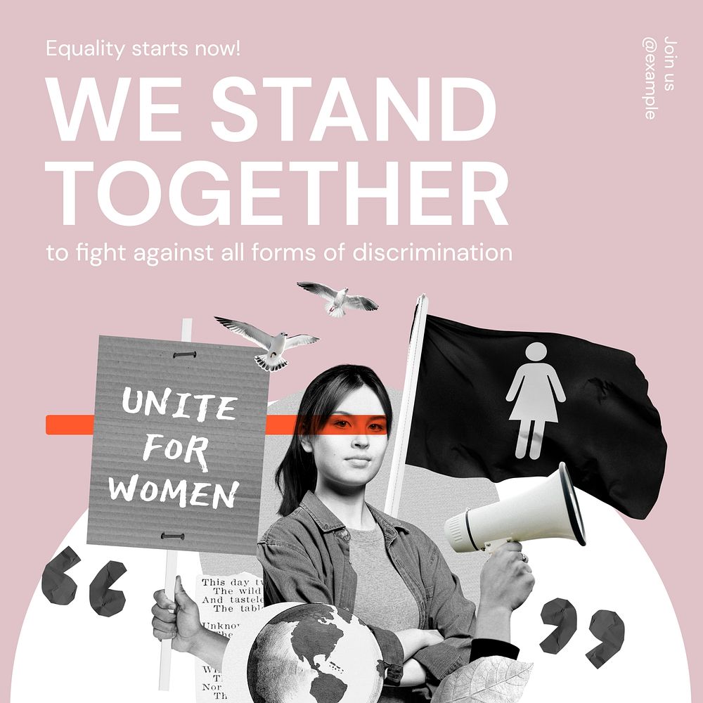 We stand together Instagram post template  