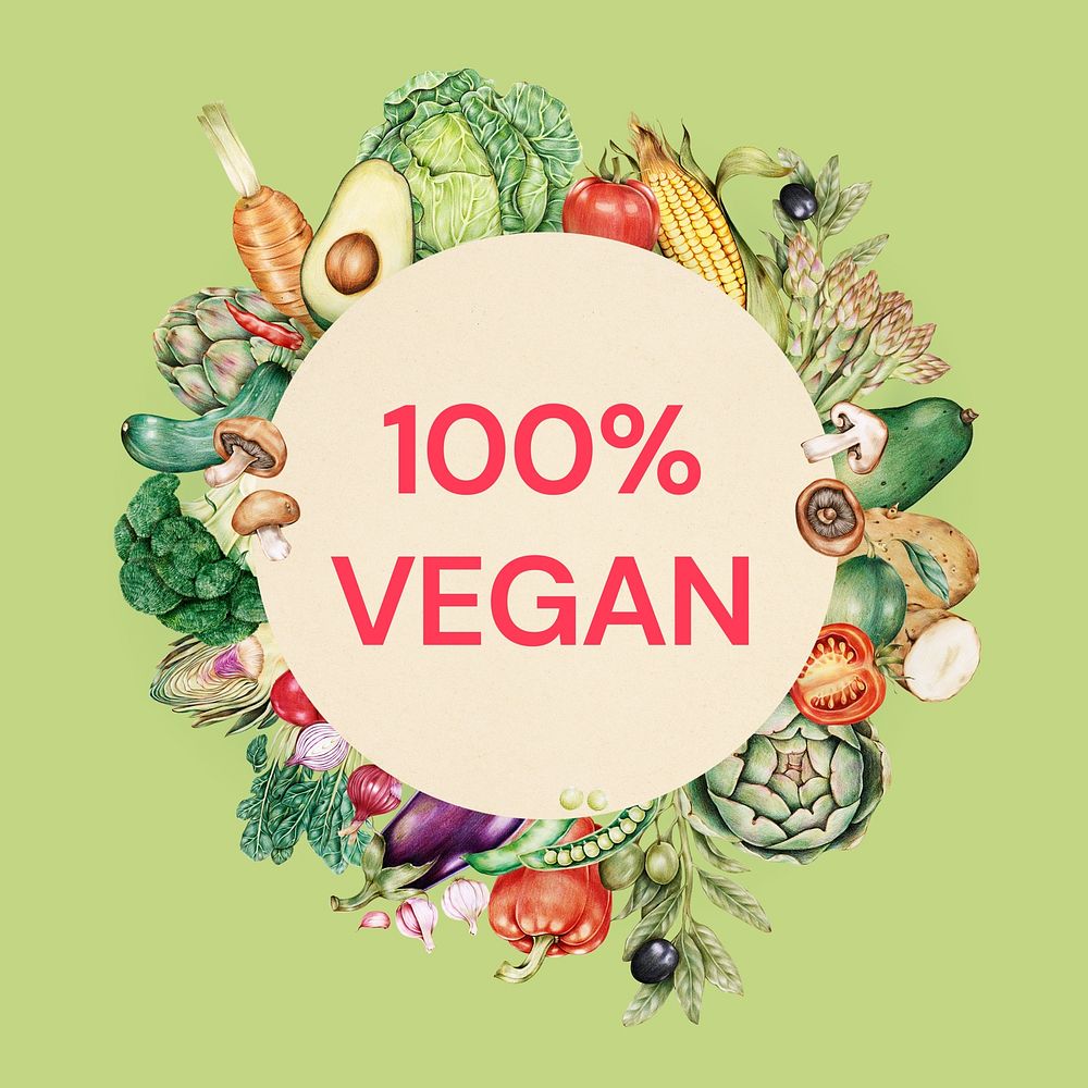 100% Vegan Instagram post template