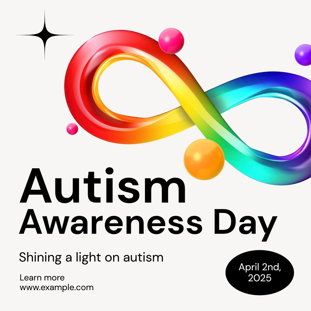 Autism awareness day Instagram post template  