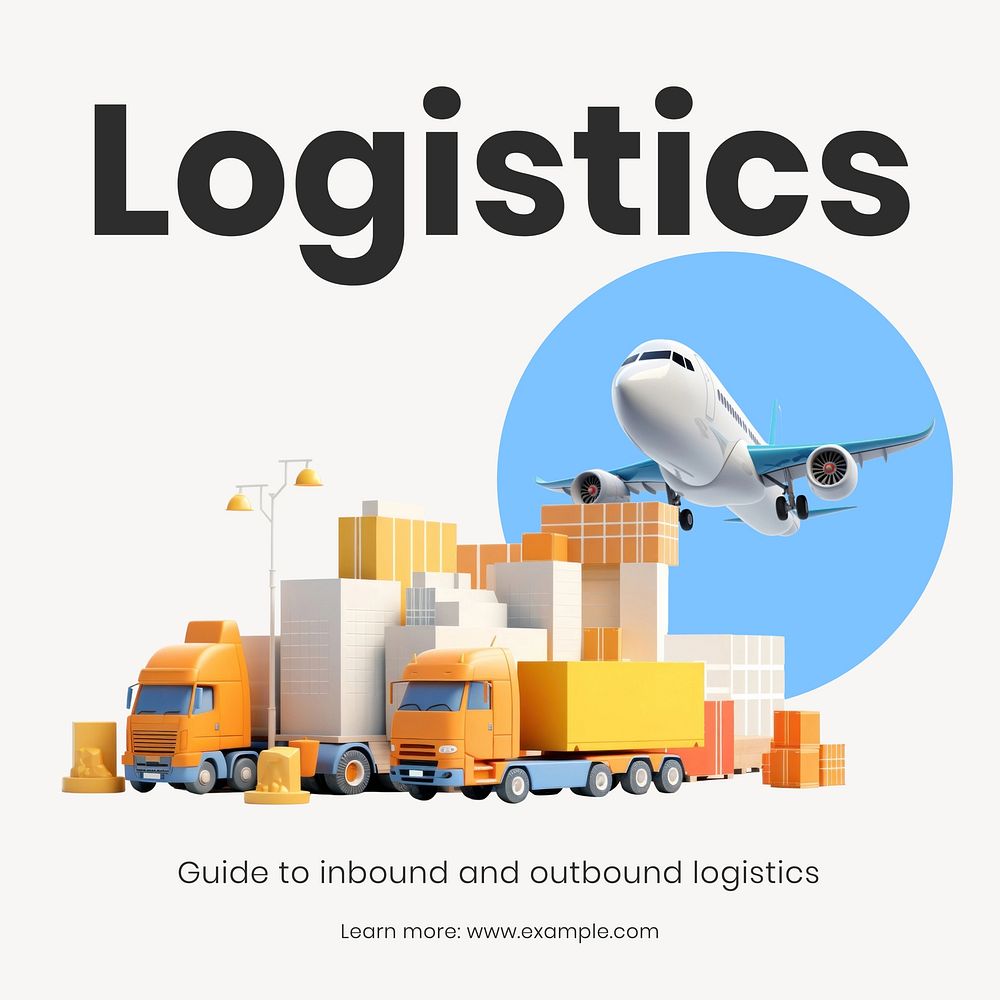 Logistics Instagram post template, editable text