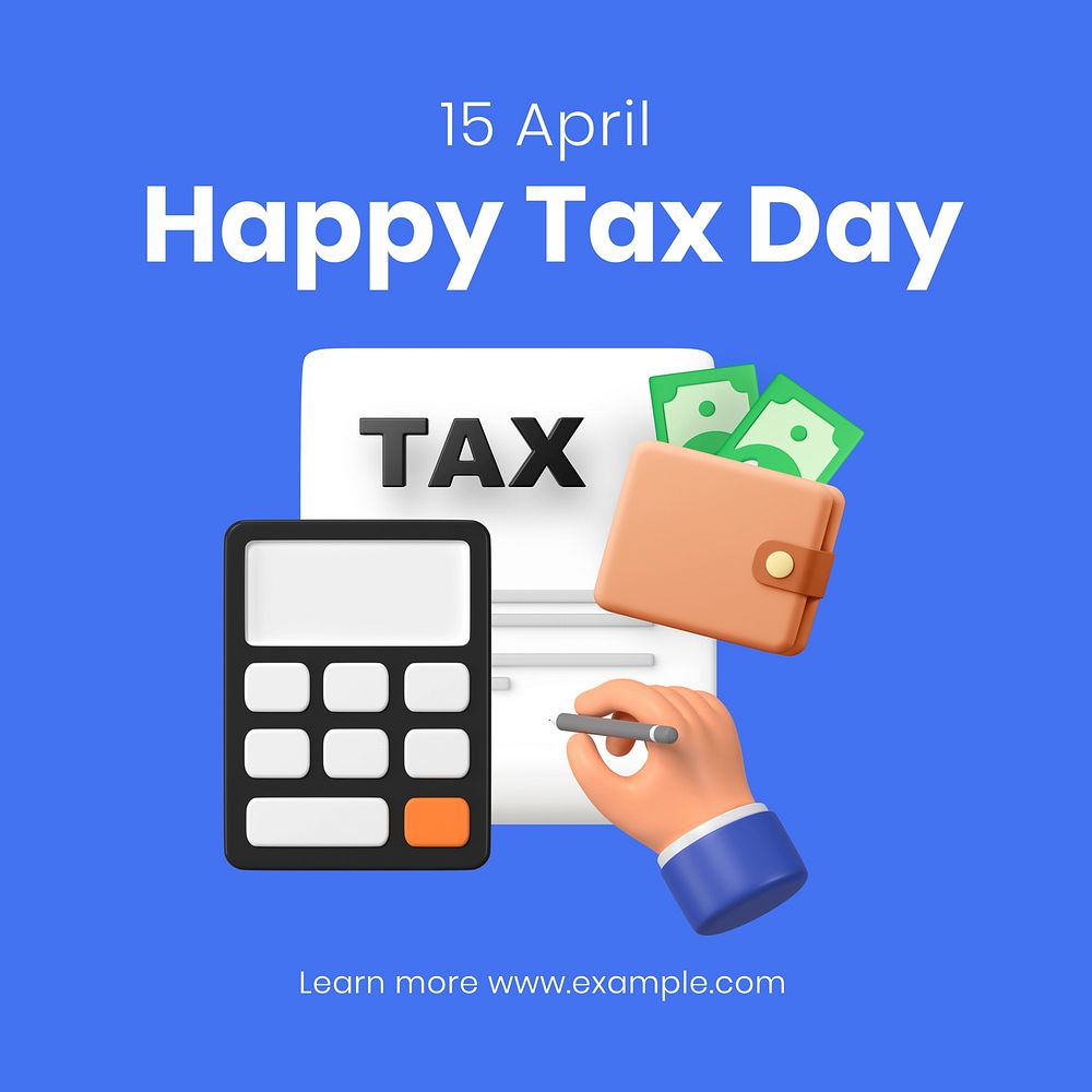 Tax Day Instagram post template