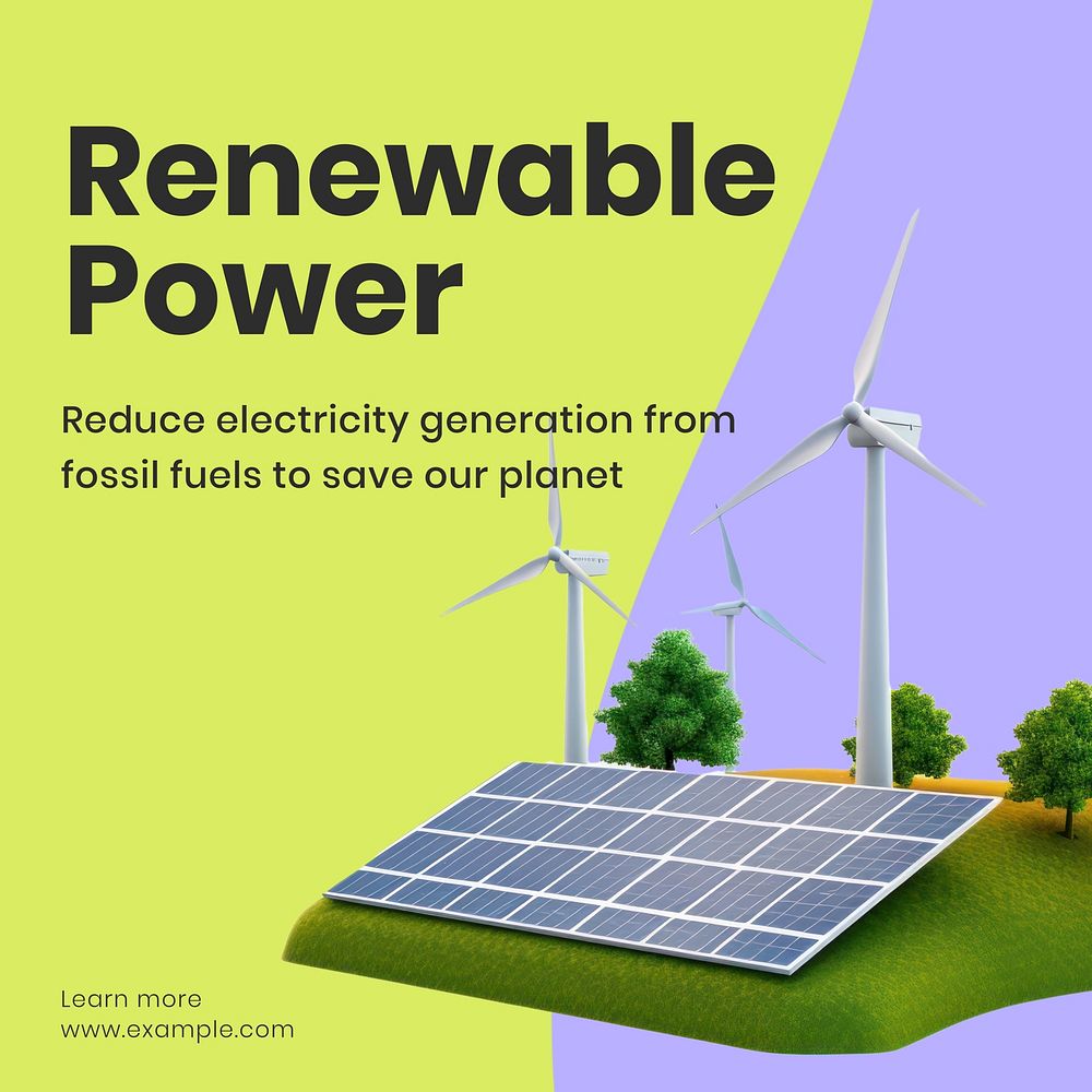Renewable power Facebook post template