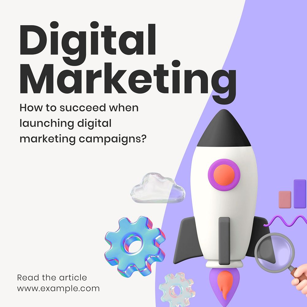Digital marketing article Instagram post template