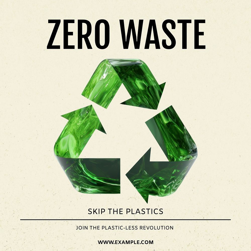 Zero waste living Facebook post template