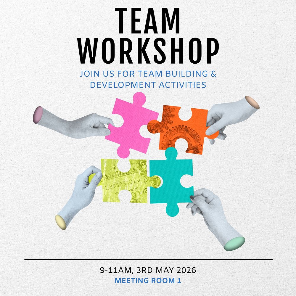 Team workshop Instagram post template  
