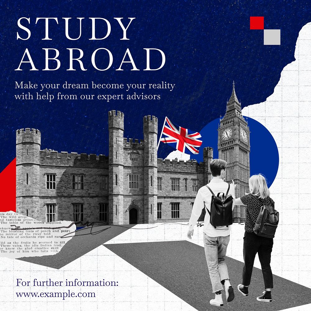 Study abroad Instagram post template