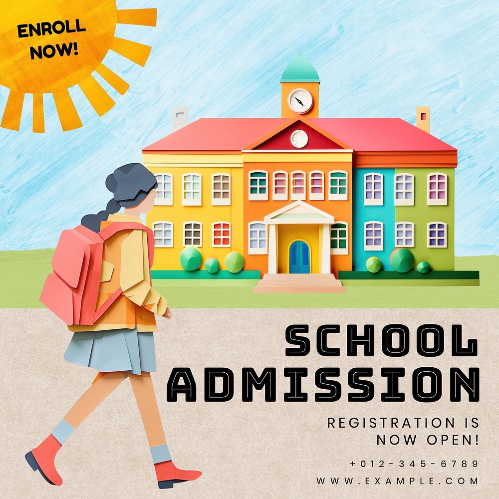 School admission Facebook post template