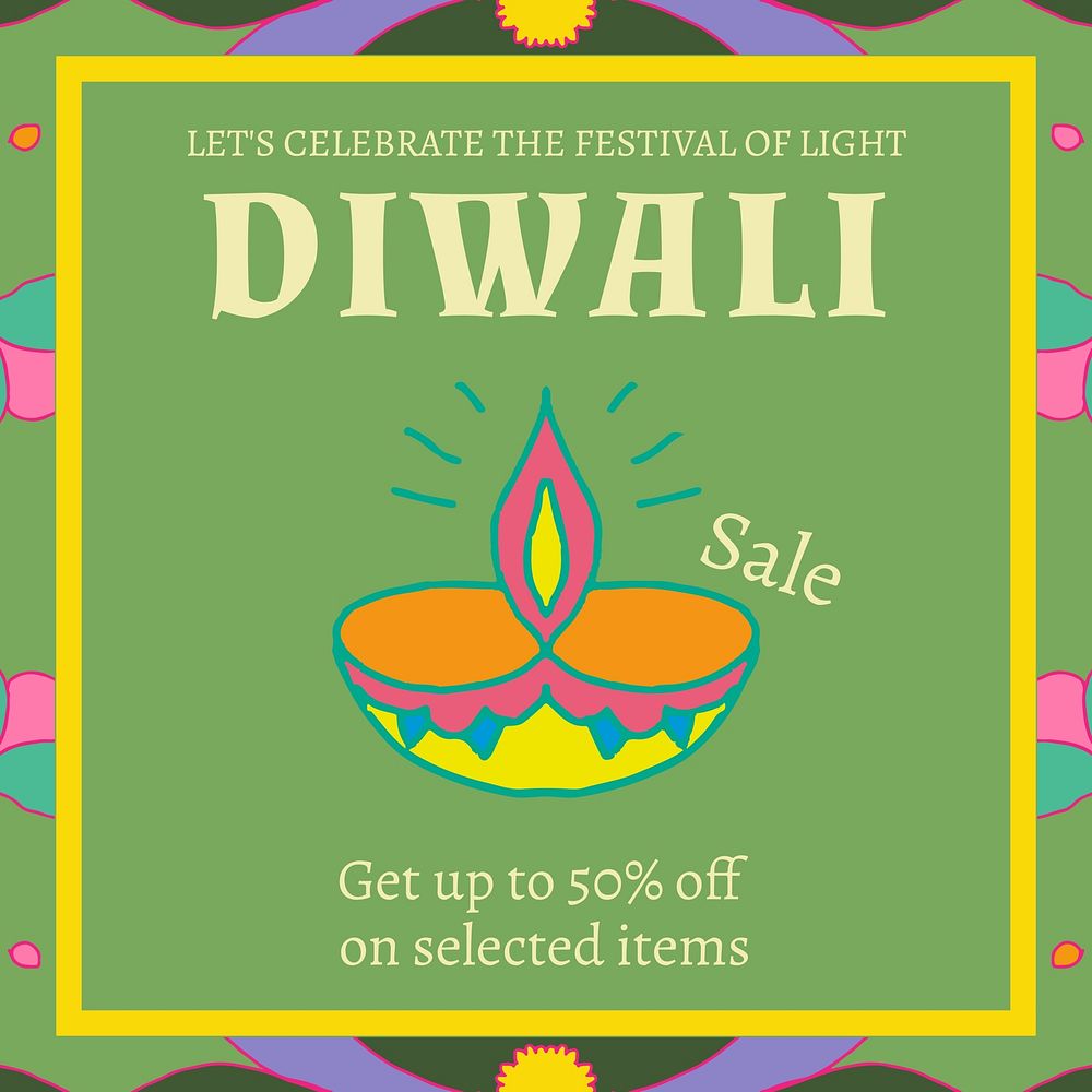 Diwali sale Facebook post template