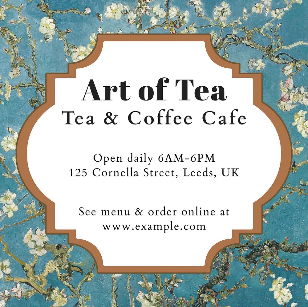 Tea & coffee cafe Instagram post template