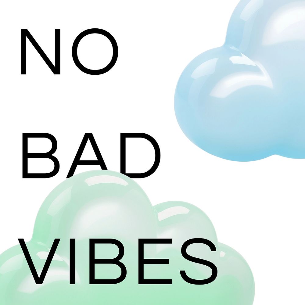 No bad vibes quote Instagram post template
