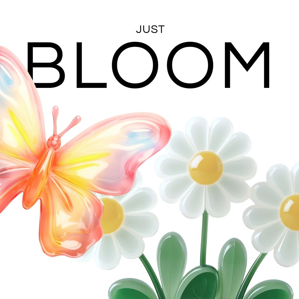 Bloom, positivity  quote Instagram post template