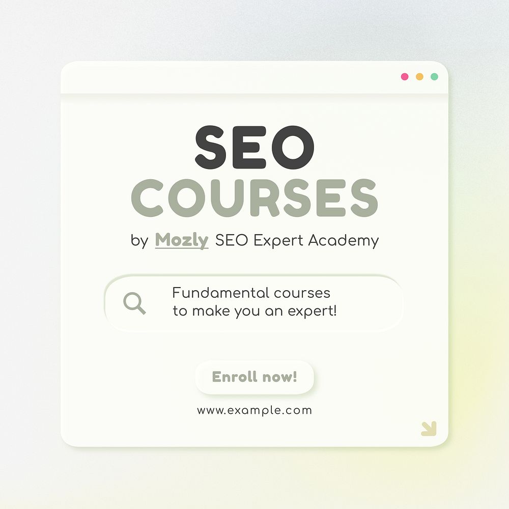 SEO courses Instagram post template
