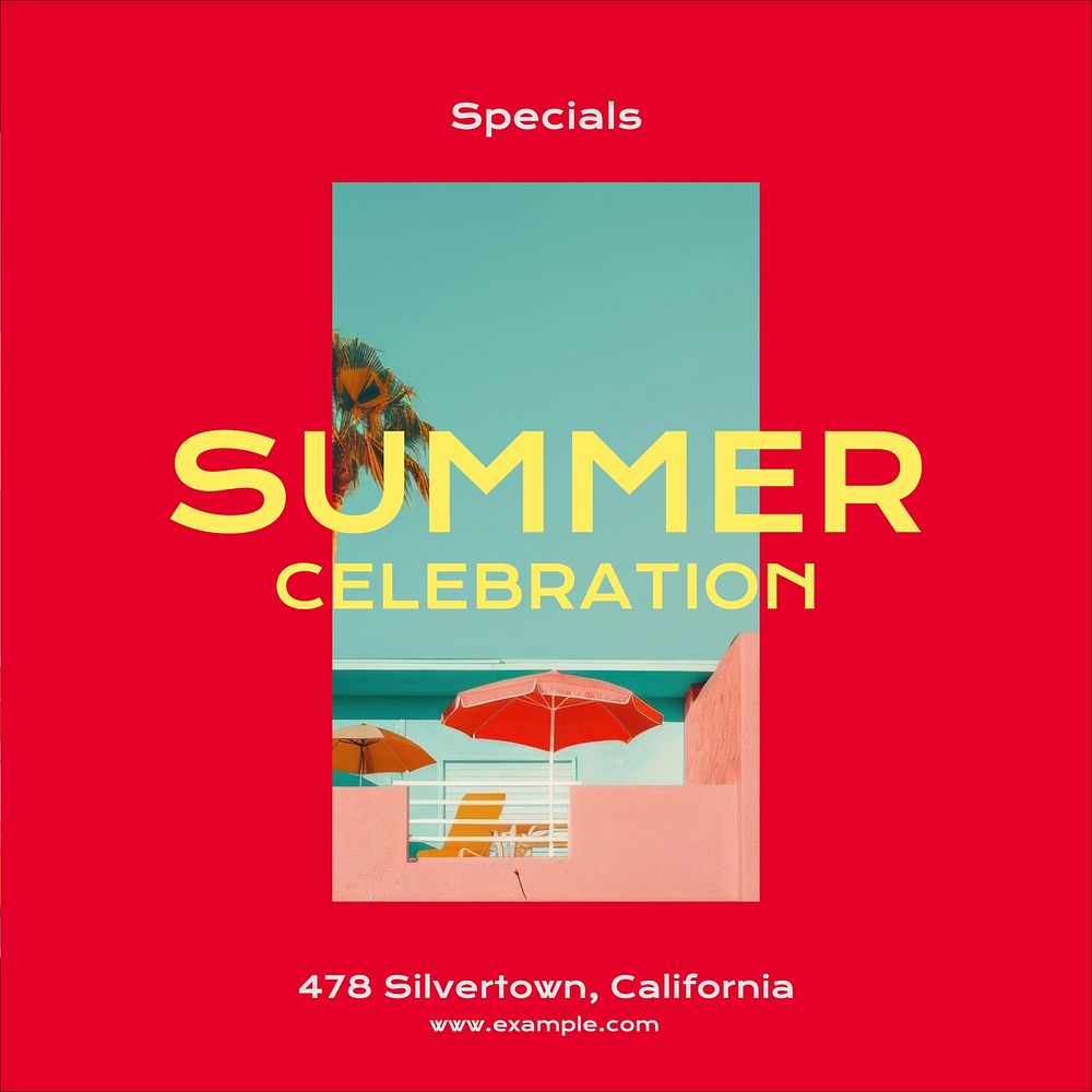Summer party event Instagram post template