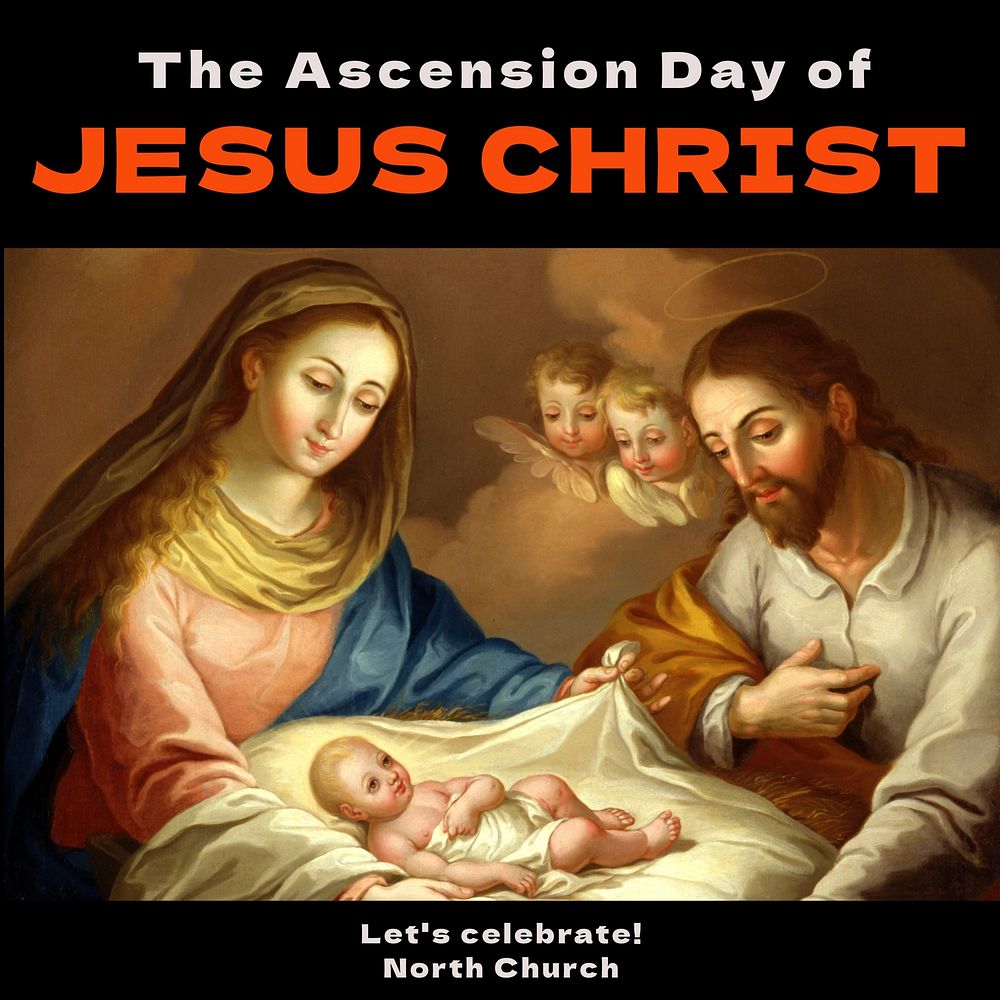 Jesus Christ ascension Instagram post template