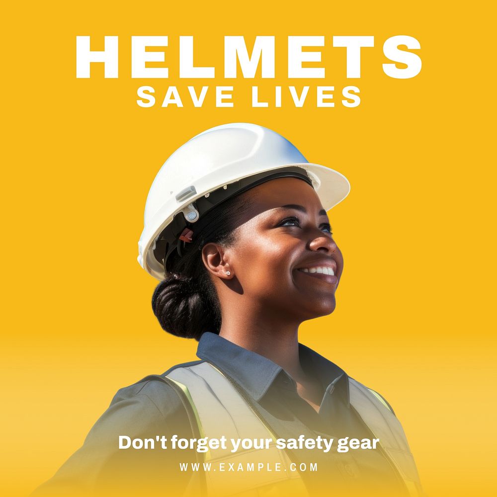 Wear helmets Instagram post template