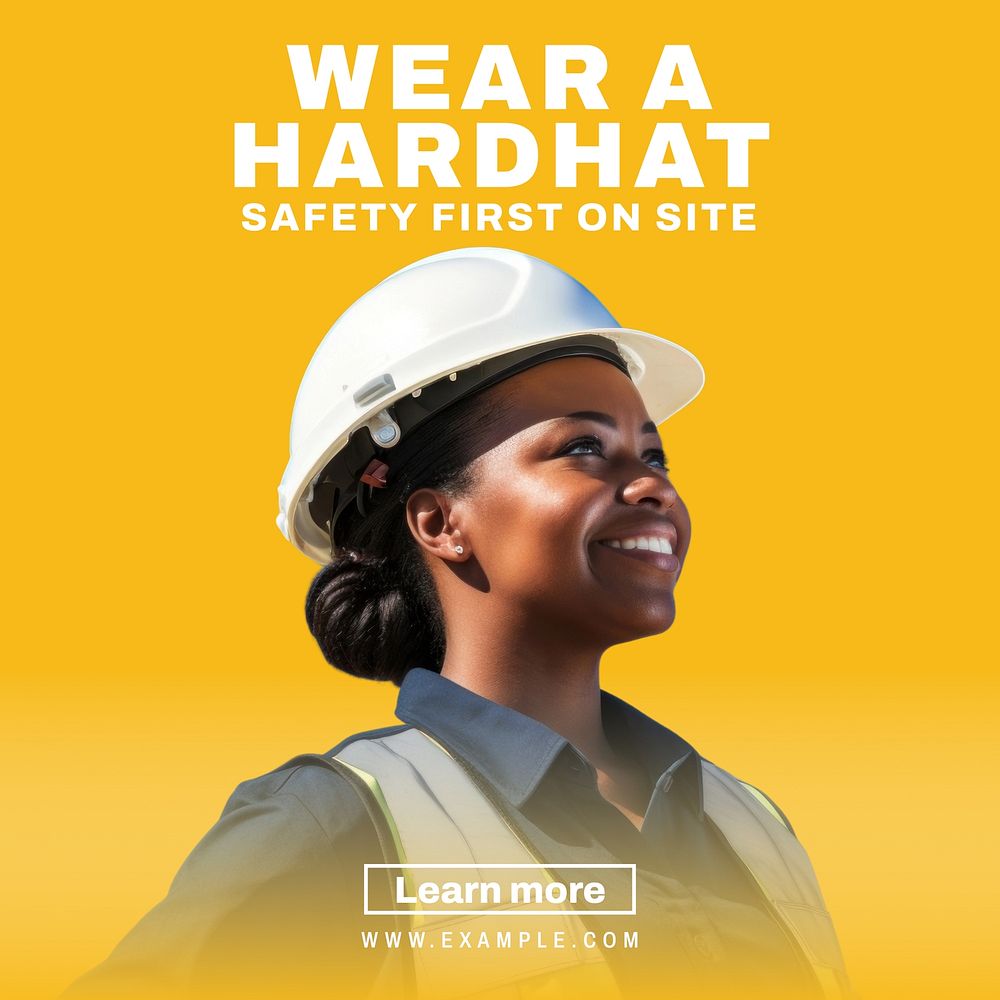 Hardhats for safety Instagram post template