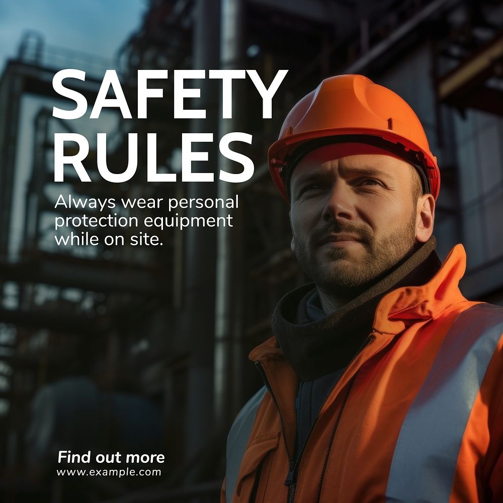 Safety rules Instagram post template
