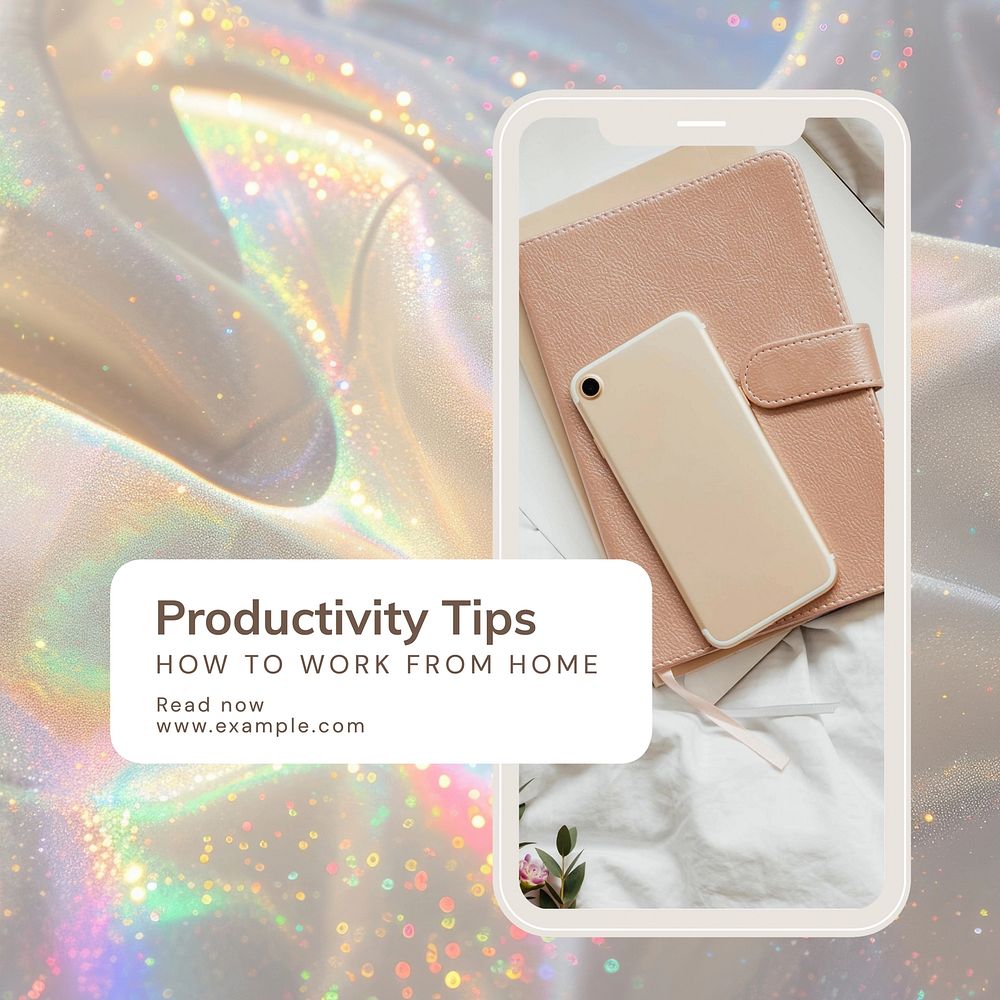 Productivity tips Instagram post template