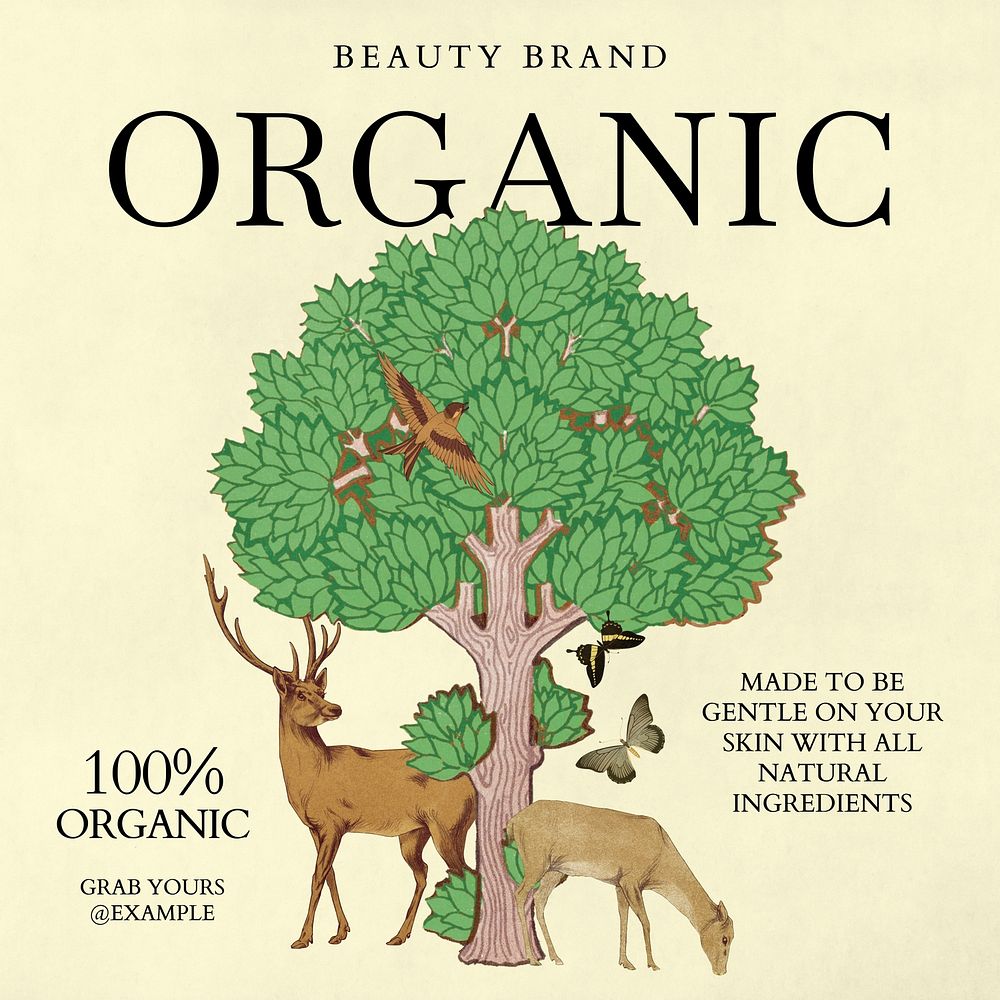 Organic beauty product Instagram post template