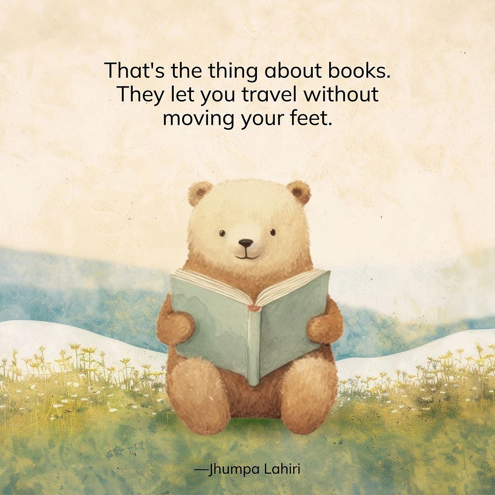 Reading & book  quote Instagram post template