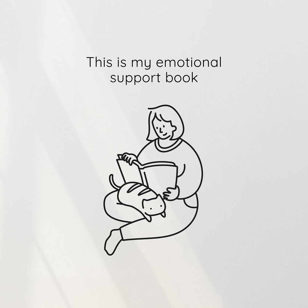 Emotional support book quote Instagram post template