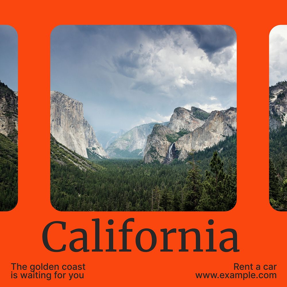 California travel Instagram post template