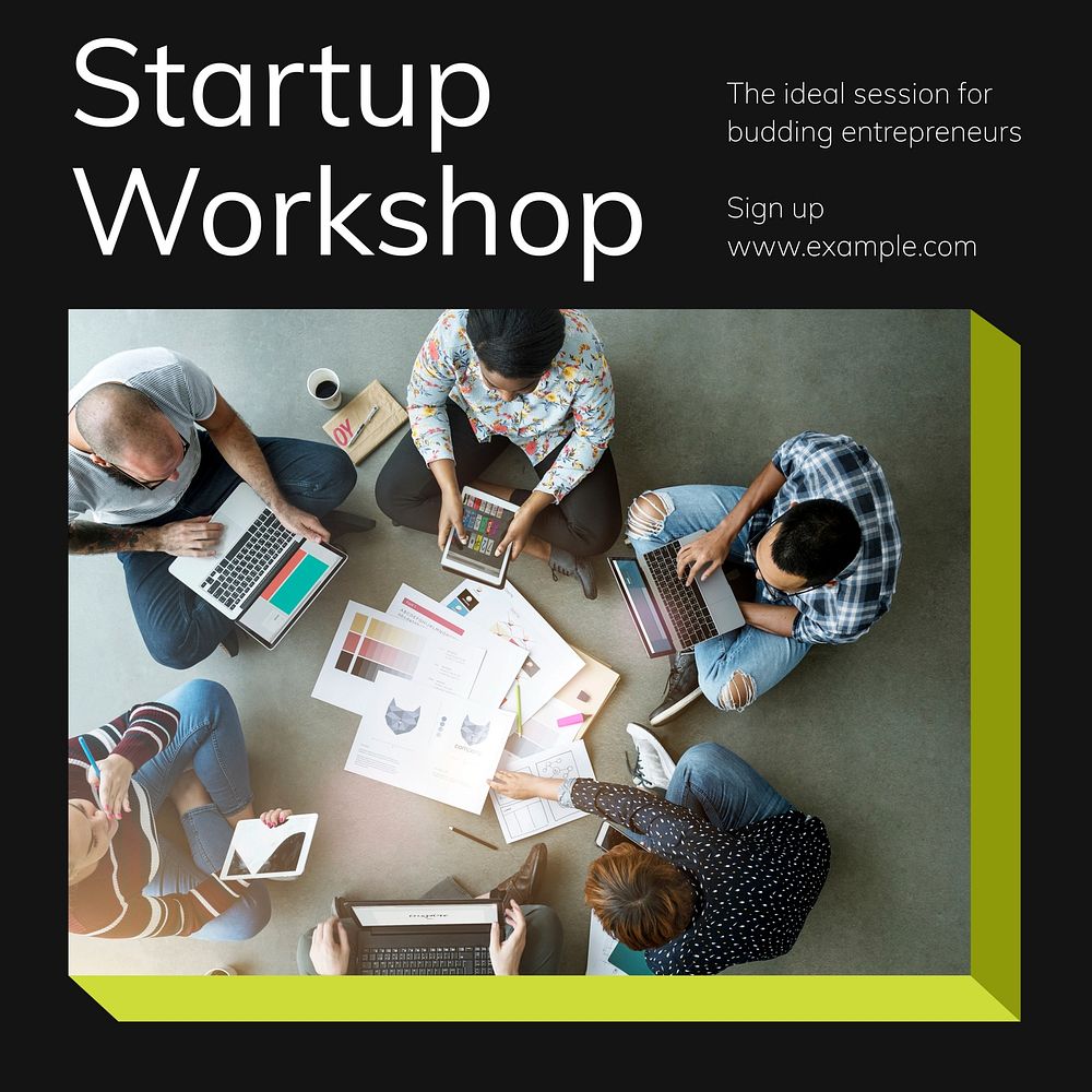 Startup workshop Instagram post template  