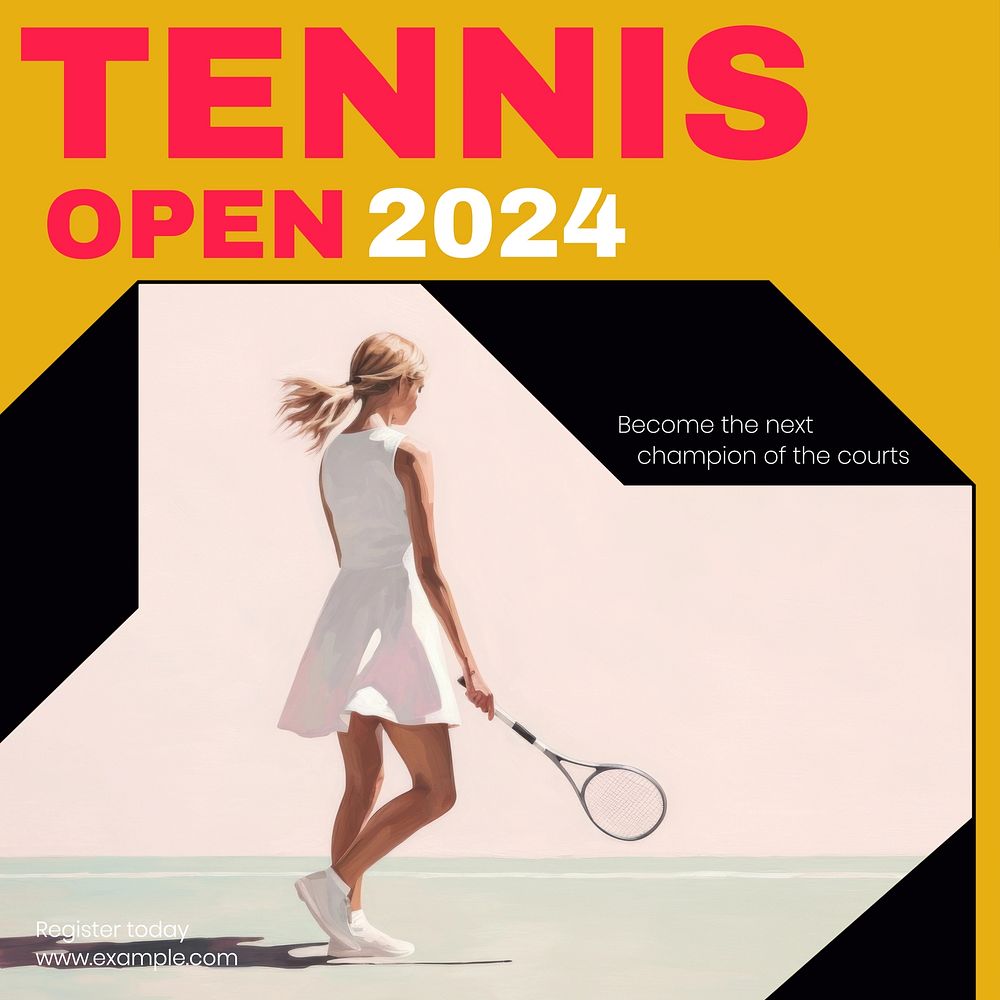 Tennis open Instagram post template