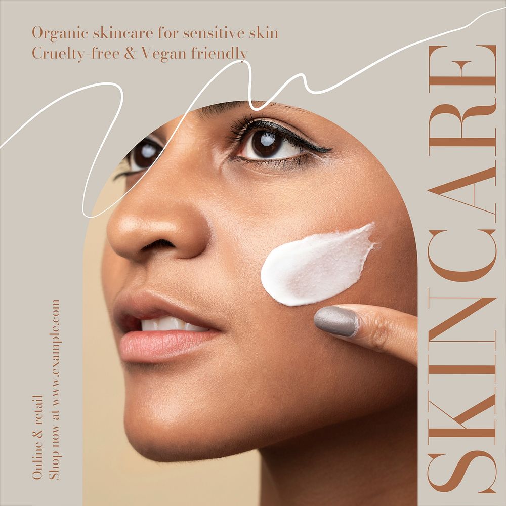Organic skincare  Instagram post template  