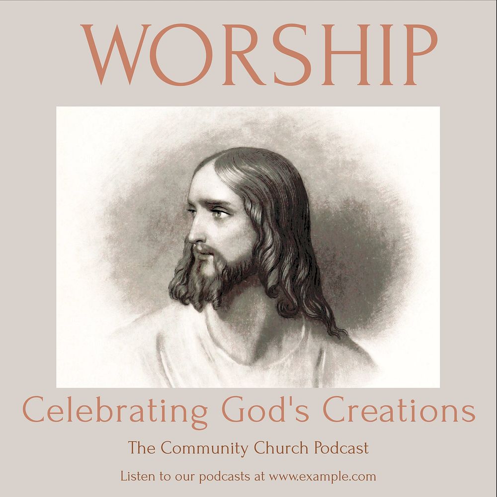 Worship god podcast Instagram post template