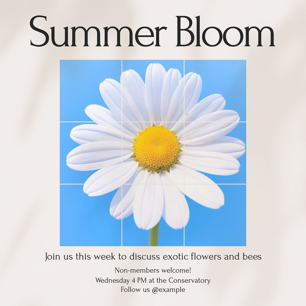 Summer bloom Instagram post template