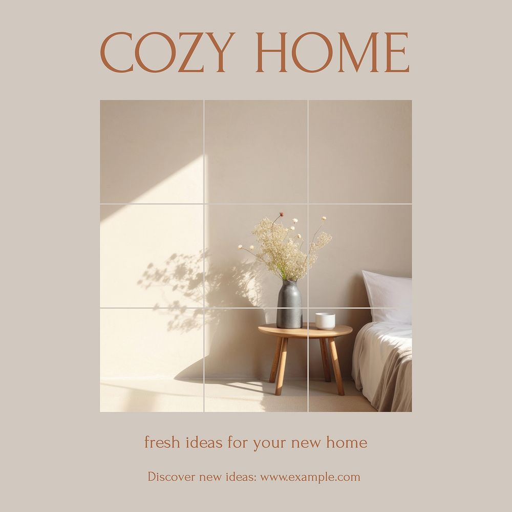Home interior ideas Instagram post template