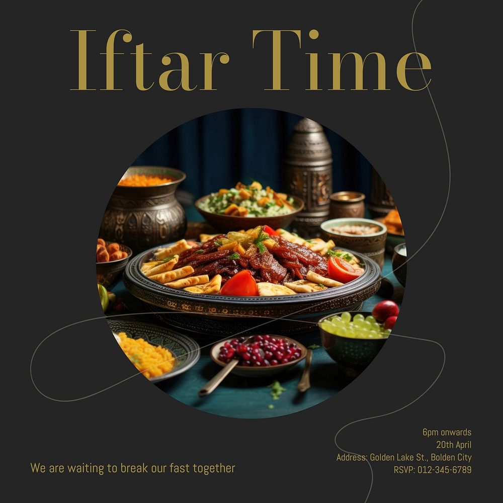 Iftar time Instagram post template