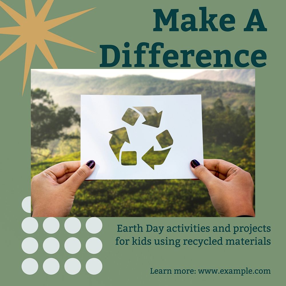 Earth Day activities Instagram post template