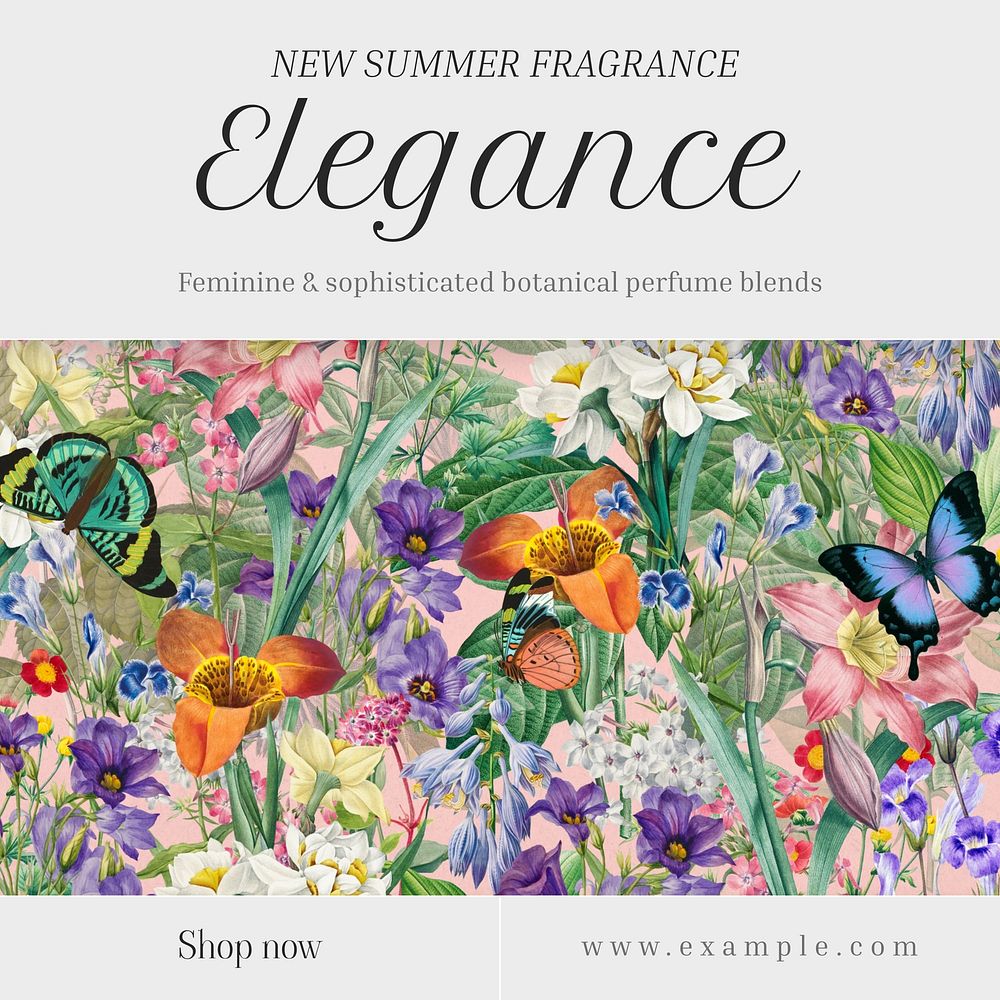 Summer fragrance Instagram post template  