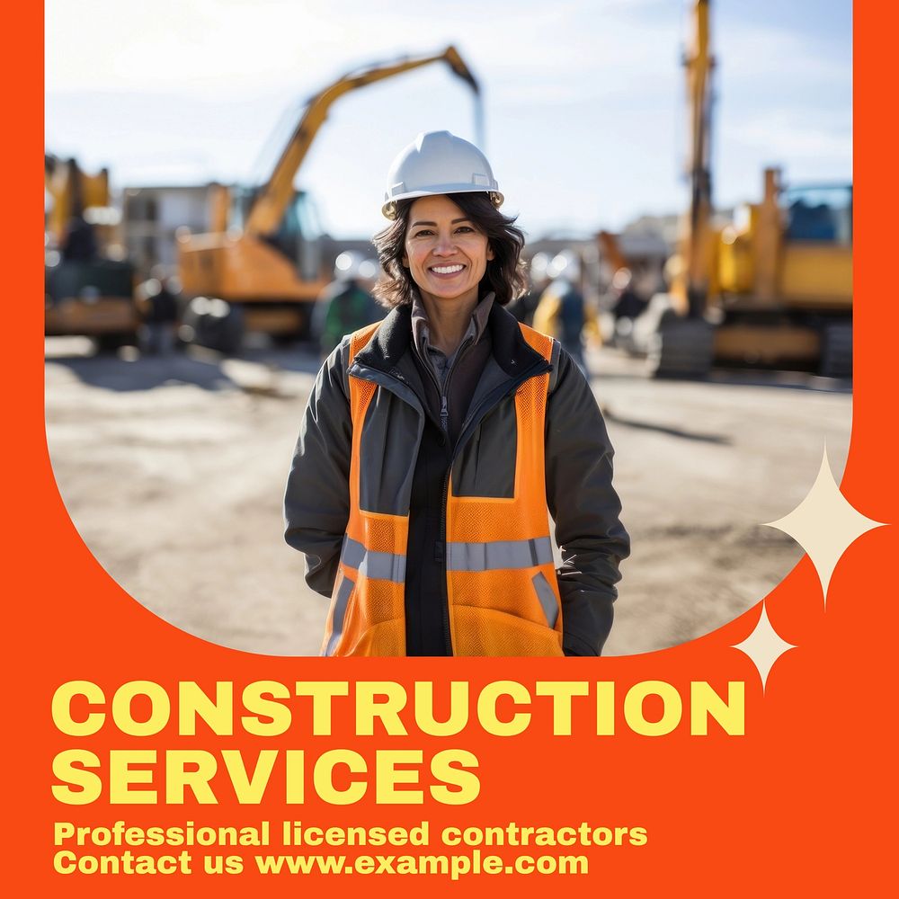 Construction services Facebook post template