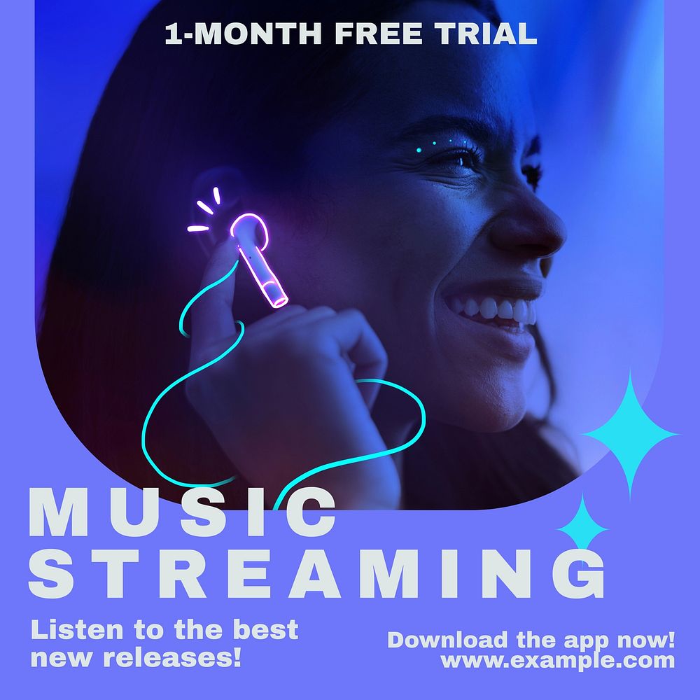 Music streaming Instagram post template  