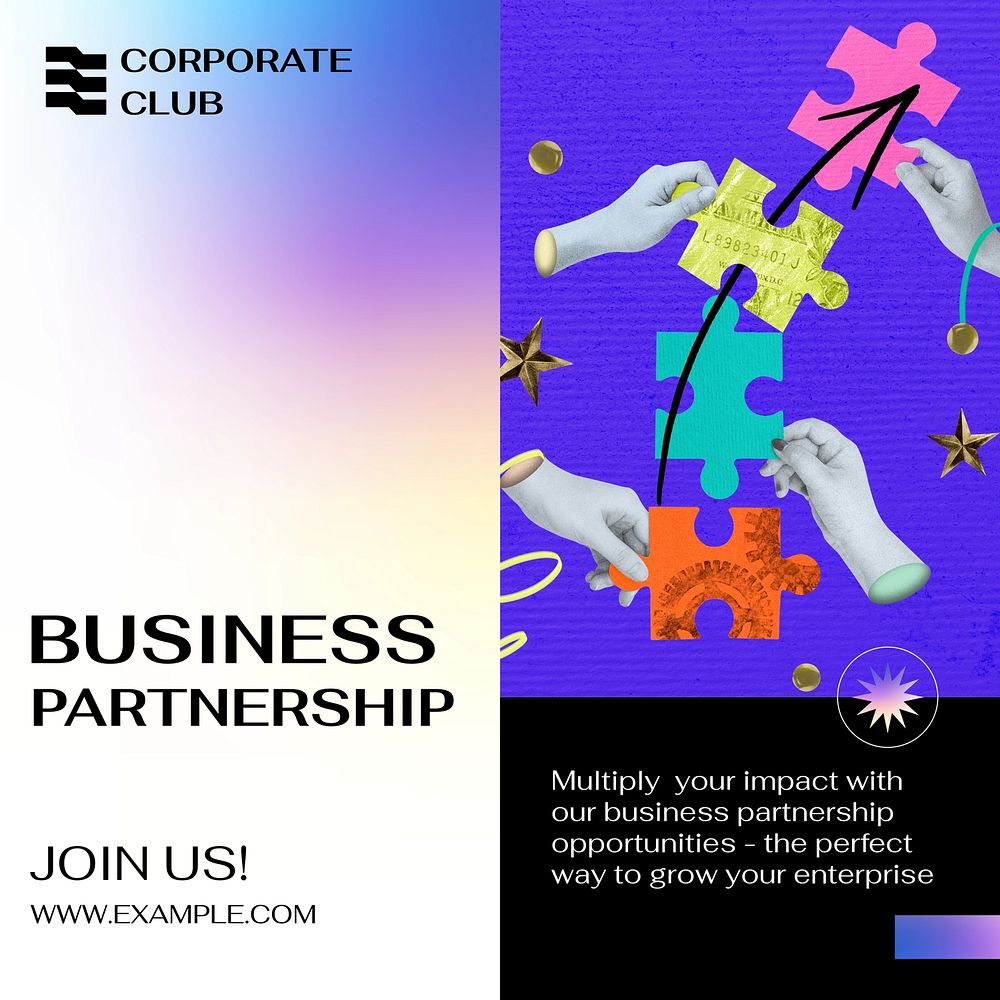 Business partnership Instagram post template