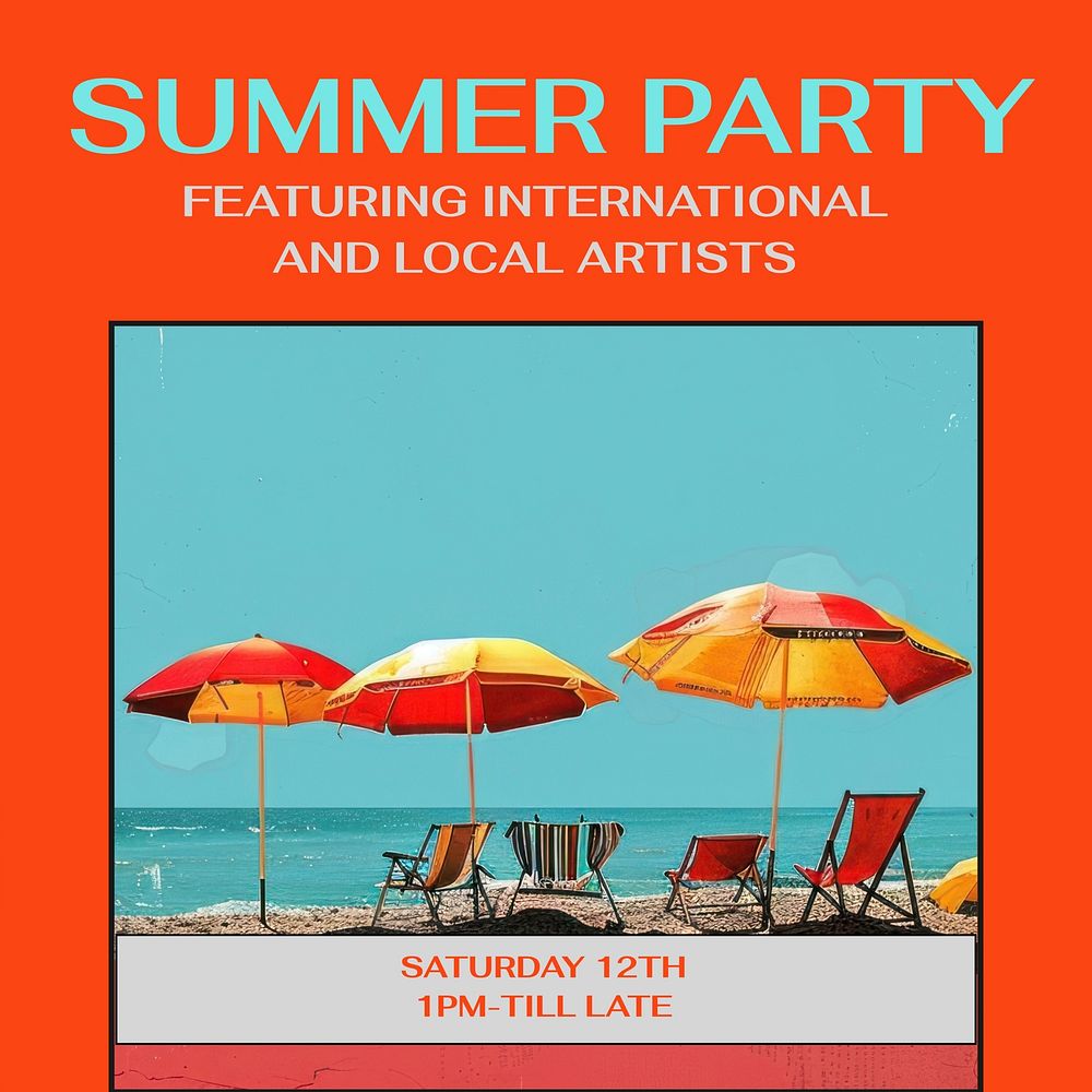 Summer party Instagram post template