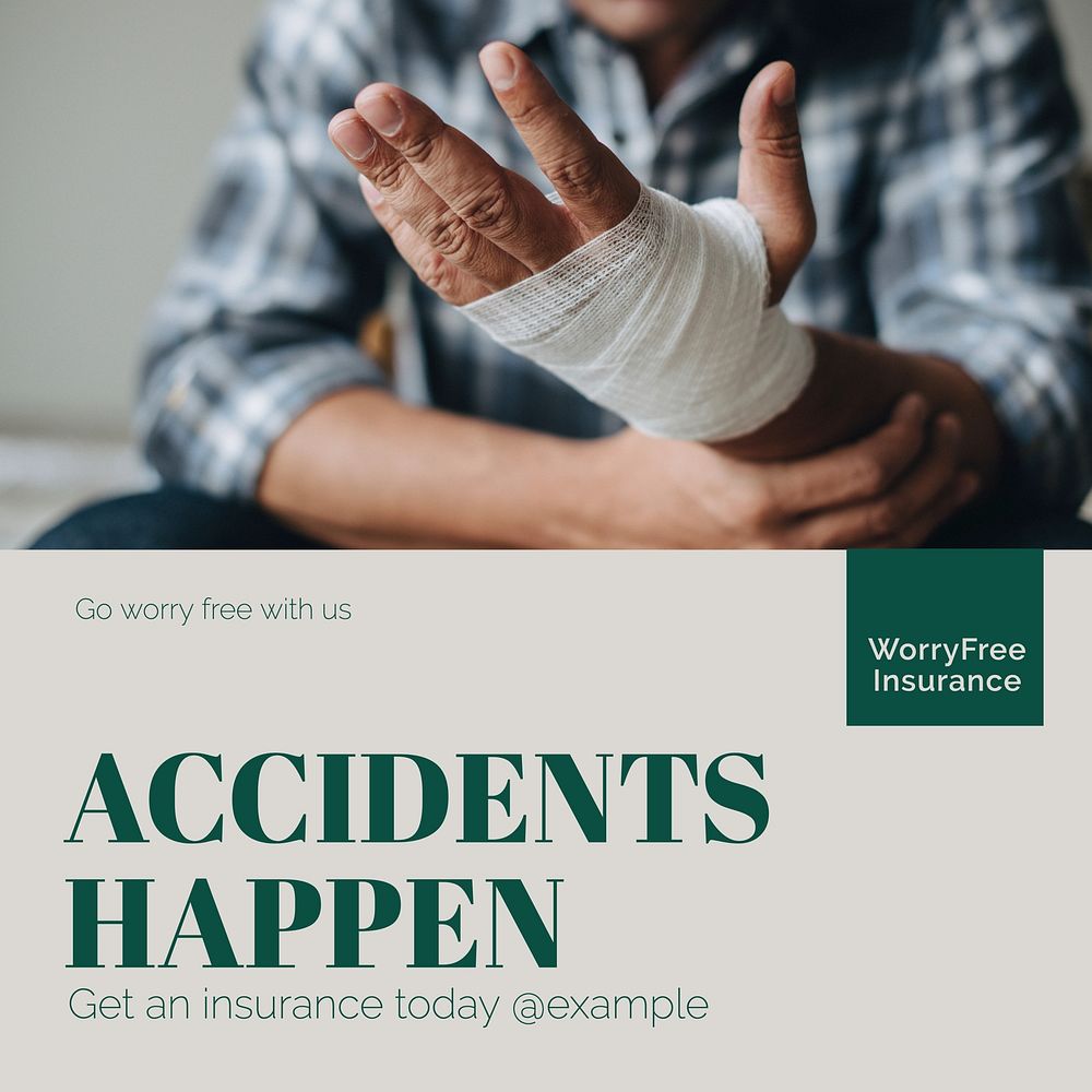 Insurance ad poster accident Instagram post template