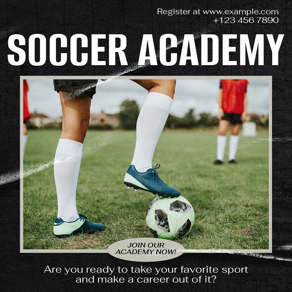 Soccer academy Instagram post template  