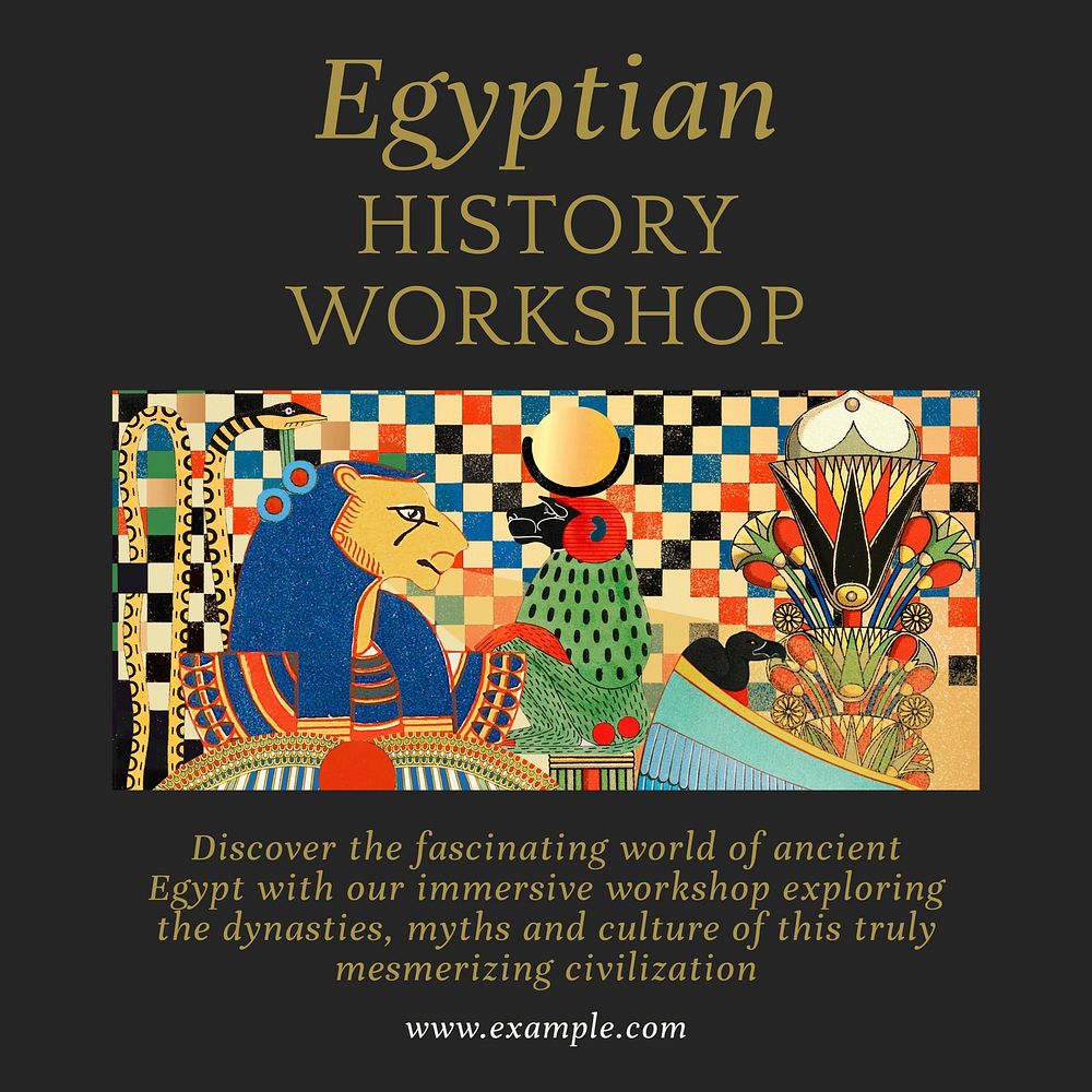 Egyptian history workshop Instagram post template