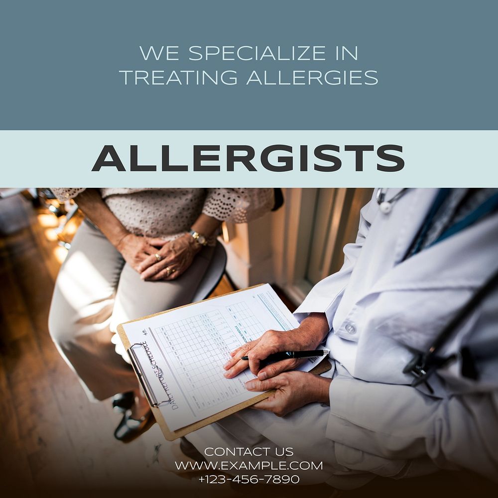 Allergists Facebook post template