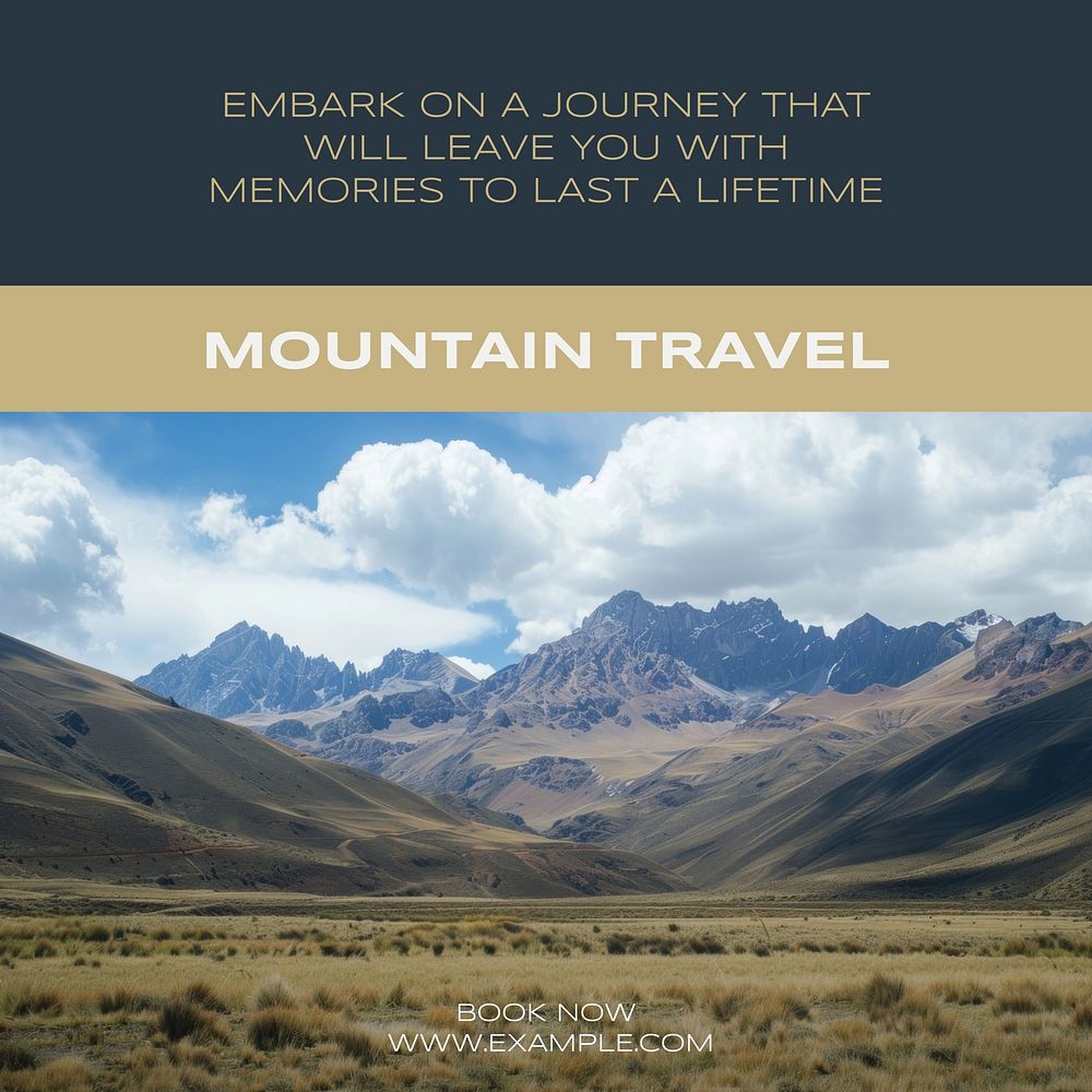 Mountain travel Instagram post template