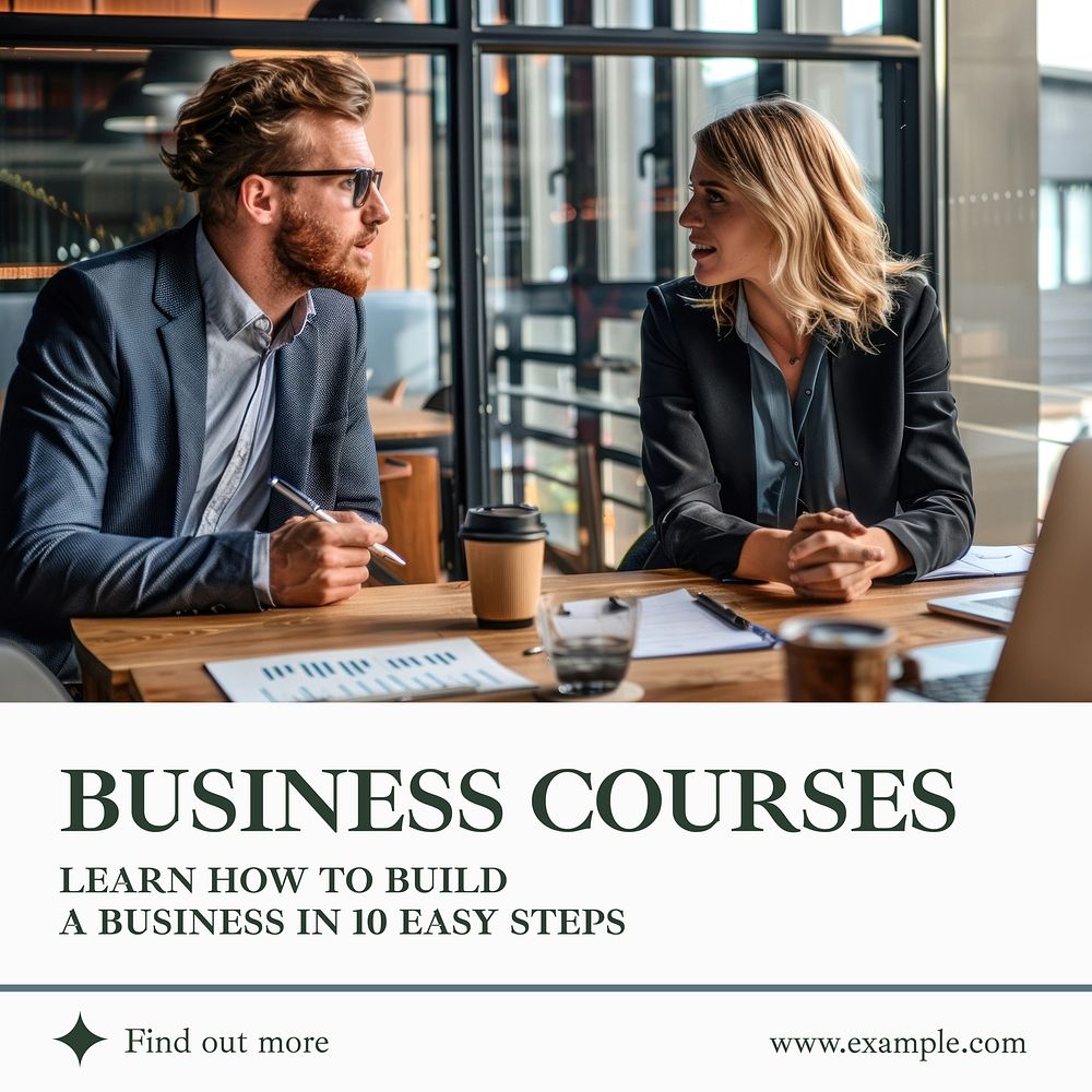 Business courses Instagram post template
