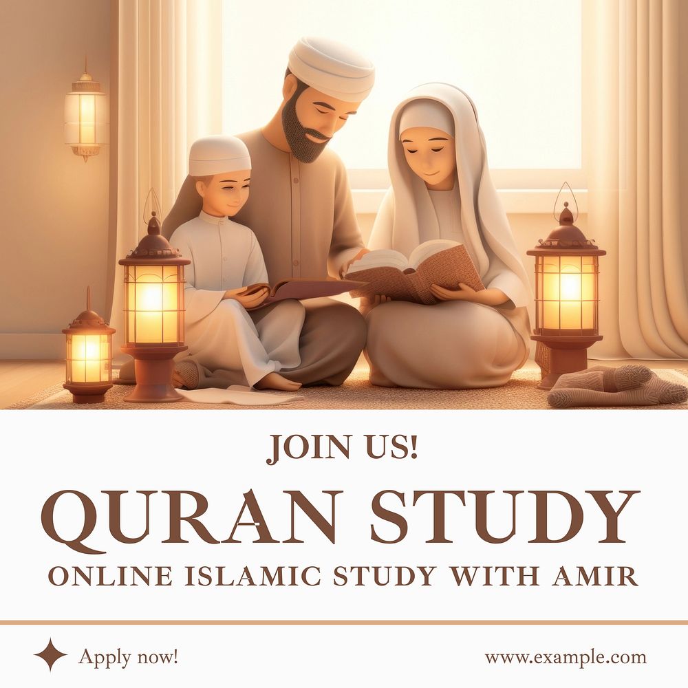 Quran study Instagram post template  