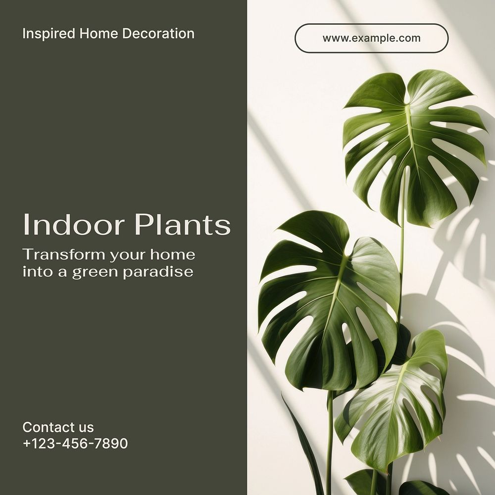 Indoor plants Instagram post template