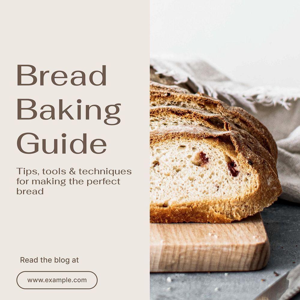 Bread baking guide Instagram post template
