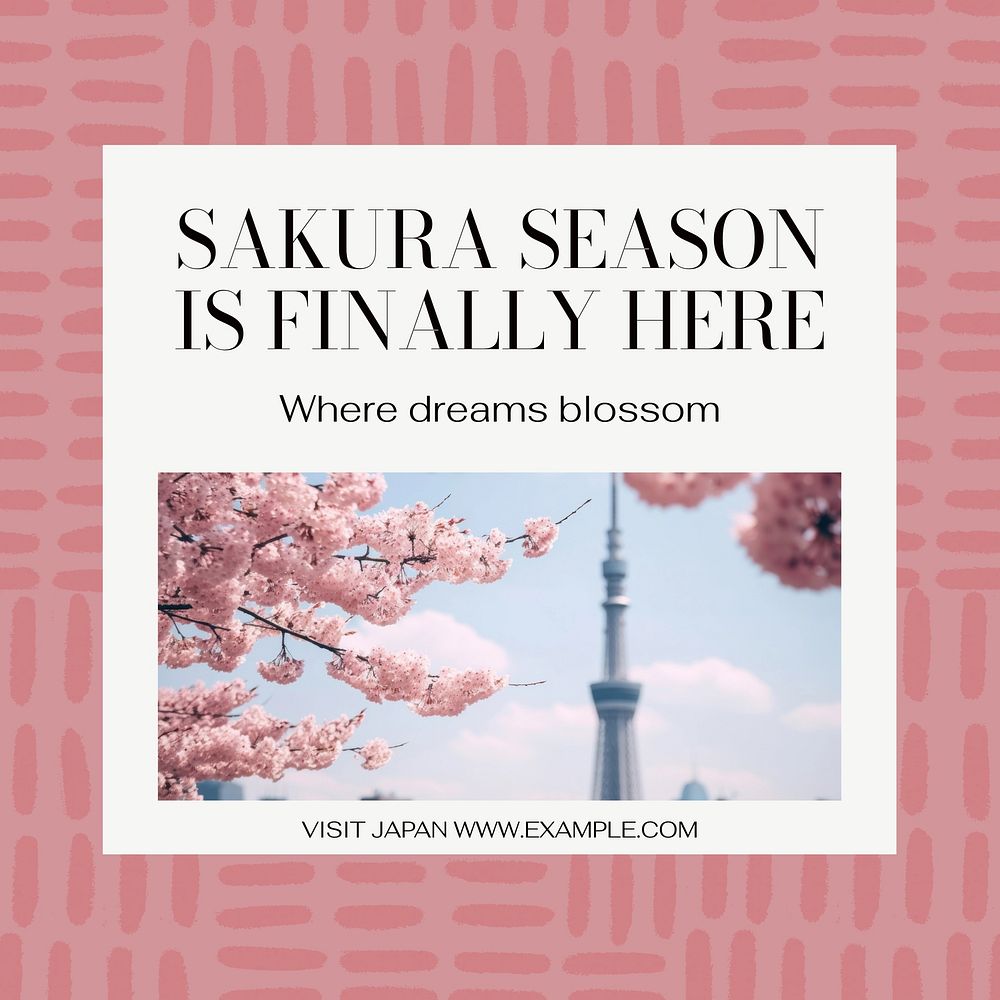 Sakura season Instagram post template